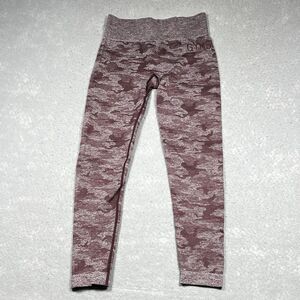 GYMSHARK Leggings Womens Size Medium Red Purple Seamless Athleisure